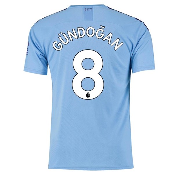 Camiseta Manchester City NO.8 Gundogan 1ª 2019-2020 Azul